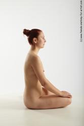 Nude Woman White Sitting poses - ALL Slim medium colored Sitting poses - simple Pinup